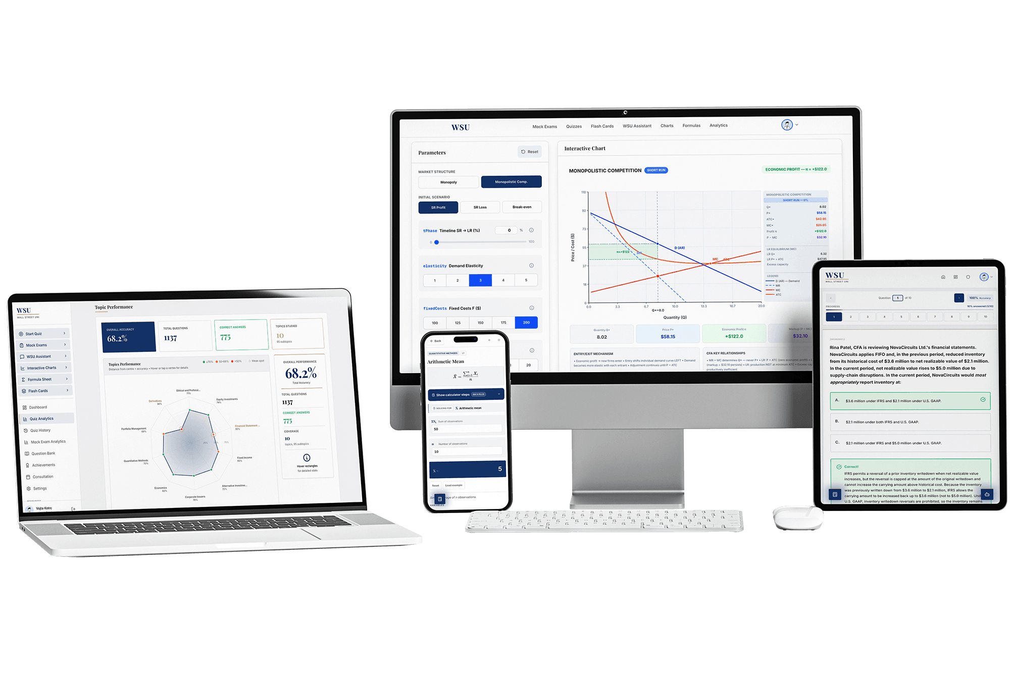 Wall Street Uni platform mockup